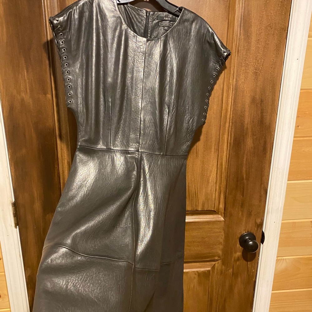 SET Black Leather Dress